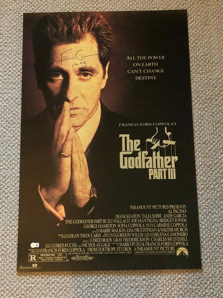 FRANCIS FORD COPPOLA Signed GODFATHER III POSTER w/ Beckett COA ...