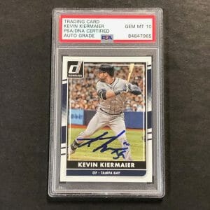 2016 Panini Donruss #73 Kevin Kiermaier Signed Card PSA Slabbed Auto 10 Rays