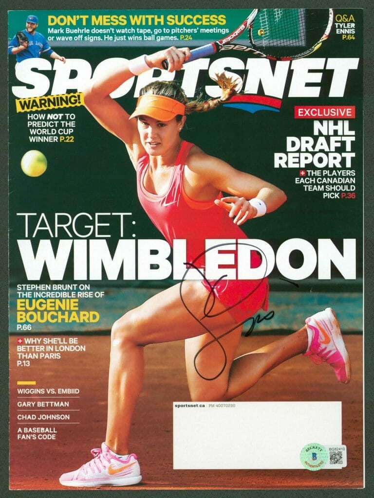 Eugenie Bouchard Authentic Signed Sportsnet Magazine Cover BAS #BG82410 ...