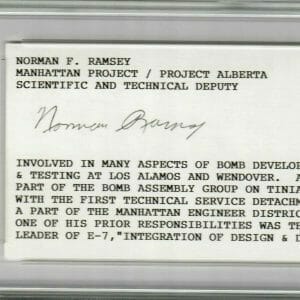 NORMAN RAMSEY INDEX CARD PSA DNA 84150558 (D) MANHATTAN PROJECT PROJECT ALBERTA