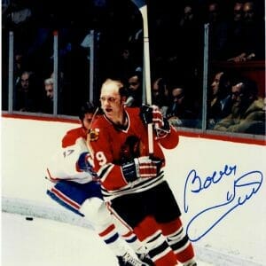 BOBBY HULL SIGNED 8X10 PSA DNA AK34650 CHICAGO BLACKHAWKS HOF
