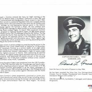 RICHARD CORMIER SIGNED 8X10 (D) PSA DNA AC42228 WWII ACE 8 KILLS