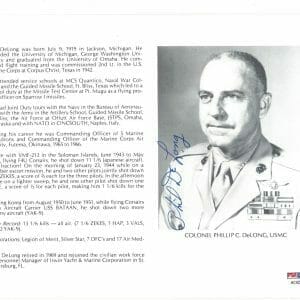PHILLIP DELONG SIGNED 8X10 (D) PSA DNA AC42266 WWII ACE 13 1/6 KILLS