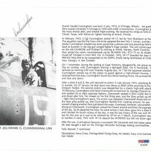 DANIEL CUNNINGHAM SIGNED 8X10 (D) PSA DNA AC42245 WWII ACE 7 KILLS