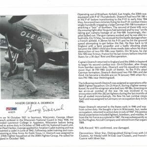 GEORGE DOERSCH SIGNED 8X10 (D) PSA DNA AC42279 WWII ACE 10.5 KILLS