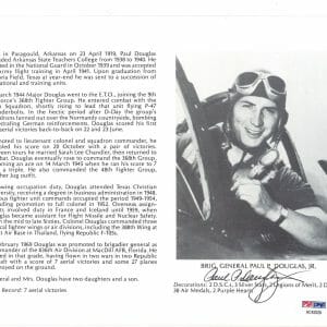 PAUL DOUGLAS SIGNED 8X10 (D) PSA DNA AC42528 WWII ACE 7 KILLS