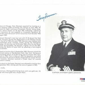 ANTHONY DENMAN SIGNED 8X10 (D) PSA DNA AC42270 WWII ACE 6 KILLS