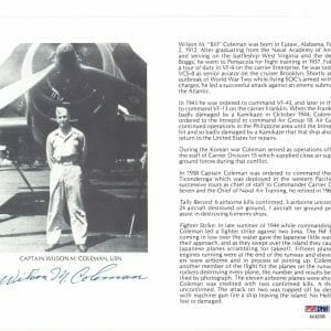 WILSON COLEMAN SIGNED 8X10 (D) PSA DNA AC42200 WWII ACE 6 KILLS