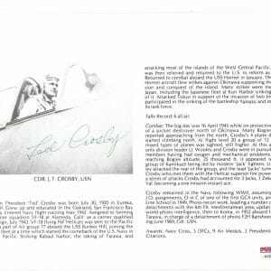 TED CROSBY SIGNED 8X10 (D) PSA DNA AC42239 WWII ACE 6 KILLS
