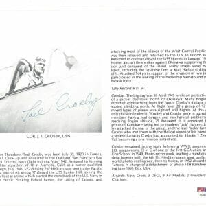 TED CROSBY SIGNED 8X10 (D) PSA DNA AC42240 WWII ACE 6 KILLS