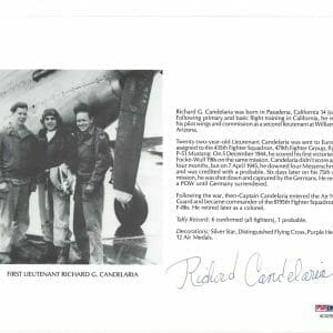 RICHARD CANDELARIA SIGNED 8X10 PSA DNA AC42162 P-51 WWII ACE 6 KILLS