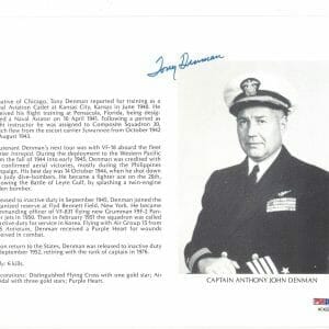 ANTHONY DENMAN SIGNED 8X10 (D) PSA DNA AC42271 WWII ACE 6 KILLS