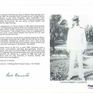 ROBERT CLEMENTS SIGNED 8X10 (D) PSA DNA AC42191 WWII ACE 5 KILLS