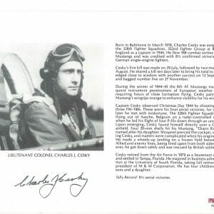 CHARLES CESKY SIGNED 8X10 (D) PSA DNA AC42175 WWII ACE 9 KILLS