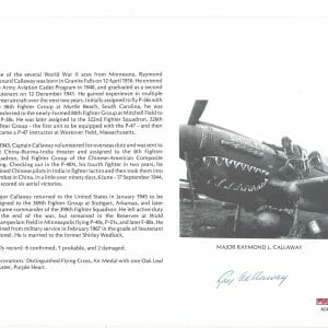 RAY CALLAWAY SIGNED 8X10 (D) PSA DNA AC42160 WWII ACE 6 KILLS