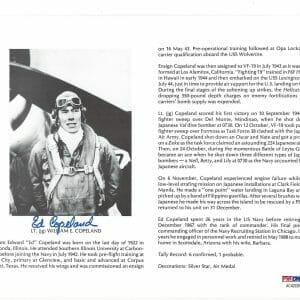 ED COPELAND SIGNED 8X10 (D) PSA DNA AC42225 WWII ACE 6 KILLS