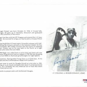 ROGER CONANT SIGNED 8X10 (D) PSA DNA AC42210 WWII ACE 6 KILLS