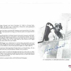 ROGER CONANT SIGNED 8X10 (D) PSA DNA AC42209 WWII ACE 6 KILLS