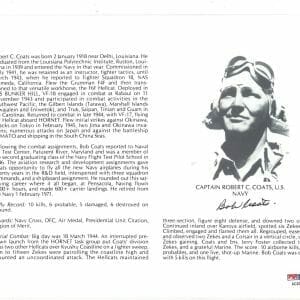 ROBERT COATS SIGNED 8X10 (D) PSA DNA AC42195 WWII ACE 10 KILLS