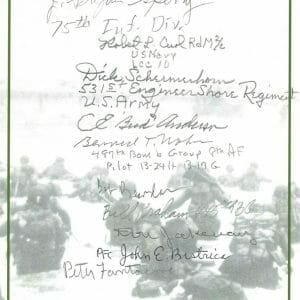D-DAY VETERANS MULTI SIGNED BOOKPLATE PSA DNA AB11087 X10 6/6/44