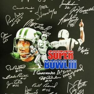 1969 NEW YORK JETS TEAM SIGNED 16X20 JSA COA WP200871 X SUPER BOWL III