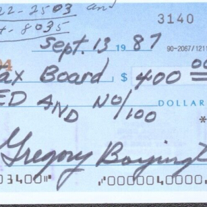 PAPPY BOYINGTON Signed Autograph Check JSA COA WW II Ace Fighter Pilot