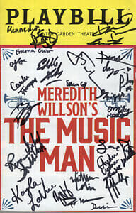 THE MUSIC MAN HAND SIGNED NYC PLAYBILL+COA RARE SIGNED BY CAST+HUGH JACKMAN