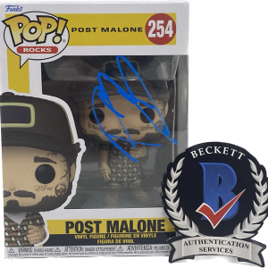 Post Malone Signed Autographed Funko Pop Rocks Figure #254 Beckett COA