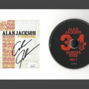 ALAN JACKSON SIGNED AUTOGRAPH 34 NUMBER ONES FRAMED CD DISPLAY READY TO HANG JSA