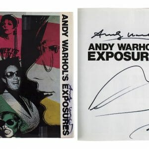 Andy Warhol Double Signed "Exposures" Book w/ Hand Drawn Sketch BAS #AB14579