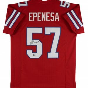 A.J. Epenesa Authentic Signed Red Pro Style Jersey Autographed BAS Witnessed