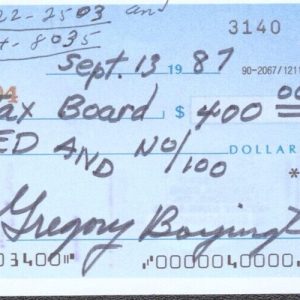 PAPPY BOYINGTON Signed Autograph Check JSA COA WW II Ace Fighter Pilot