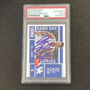 2017 Panini Contenders Draft Picks #4 Malik Monk Signed Card AUTO PSA/DNA Slabbe