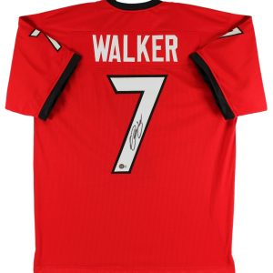 Georgia Quay Walker Authentic Signed Red Pro Style Jersey BAS Witnessed