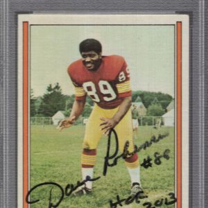 DAVE ROBINSON HAND SIGNED 1974 TOPPS FOOTBALL TRADING CARD HOF PSA SLABBED