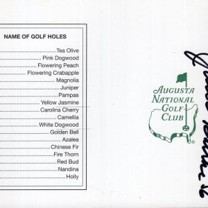 JACK BURKE HAND SIGNED UNUSED MASTERS SCORECARD+COA 1956 MASTERS CHAMPION