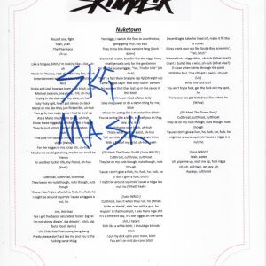 SKI MASK SIGNED NUKETOWN LYRIC SHEET