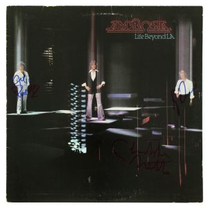 Ambrosia (3) Puerta, Drummond & North Signed Life Beyond L.A. Album Cover BAS