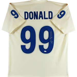 Aaron Donald Authentic Signed Bone White Pro Style Jersey JSA Witness