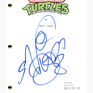 Vanilla Ice Signed Teenage Mutant Ninja Turtles Secret of Ooze Script ACOA COA