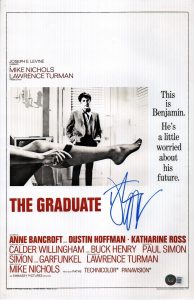 DUSTIN HOFFMAN SIGNED AUTOGRAPHED THE GRADUATE MOVIE POSTER 11×17 BECKETT COA COLLECTIBLE MEMORABILIA