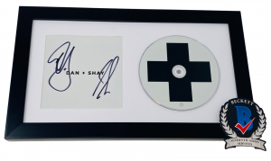 DAN + SHAY SIGNED AUTOGRAPHED SELF TITLED FRAMED MATTED CD DISPLAY BECKETT COA COLLECTIBLE MEMORABILIA