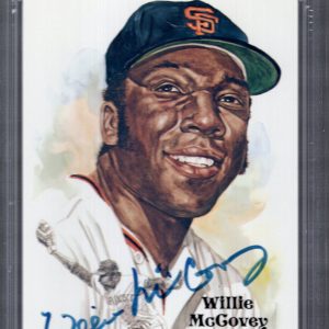 WILLIE MCCOVEY HAND SIGNED HALL OF FAME PEREZ STEELE CARD GIANTS PSA SLABBED