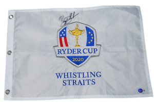 BRYSON DECHAMBEAU signed (2020 RYDER CUP) Golf pin flag BECKETT BAS BG93718