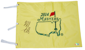 BUBBA WATSON signed (2014 MASTERS) Champion Golf pin flag BECKETT BAS BG93725