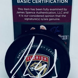 Aaron Ekblad signed Florida Panthers Official Game Puck autographed JSA