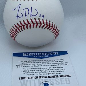 Zach Plesac Cleveland Indians signed MLB Baseball Ball Beckett Witnessed COA