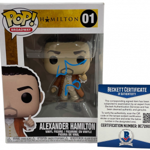 LIN MANUEL MIRANDA SIGNED HAMILTON FUNKO FIGURE BROADWAY AUTOGRAPH BECKETT COA