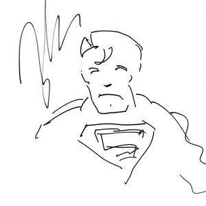 Zack Snyder Signed Sketch Art Superman Justice League 8.5x11 Beckett COA