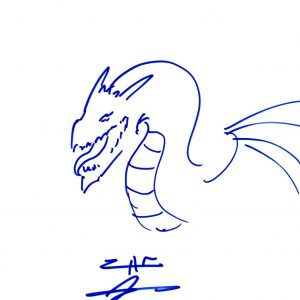 ZHC Zach Hsieh Signed Hand Drawn Sketch Drawing 8.5x11 Original Art Beckett COA